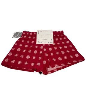 Roudelain Cozy Printed 2 pack Sleep shorts, size M. white/Crimson